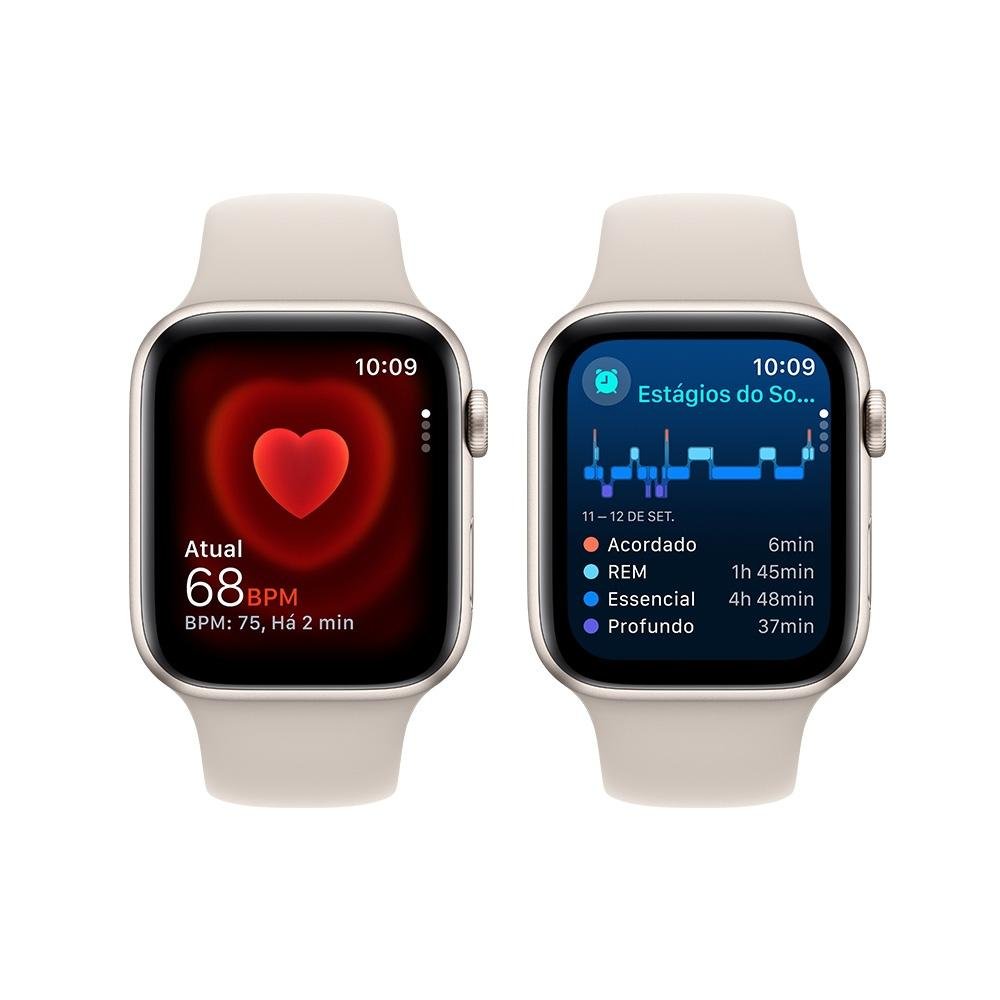 Apple Watch SE GPS + Cellular, Caixa Estelar de Alumínio de 44mm, Pulseira Esportiva Estelar, Tamanho M/G, Neutro em Carbono - MRGX3BZ/A Apple Watch SE GPS + Cellular, Caixa Estelar de Alumínio de 44mm, Pulseira Esportiva Estelar, Tamanho M/G, Neutro em Carbono - MRGX3BZ/A