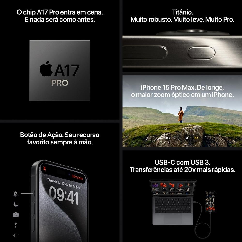 iPhone 15 Pro Max 1TB Blue Titanium | KaBuM!