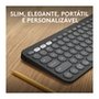 Teclado Sem Fio Logitech, Bluetooth e USB, Pebble Keys 2 K380s, Easy-Switch e Pilha Inclusa, Grafite - 920-011789