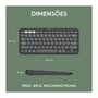 Teclado Sem Fio Logitech, Bluetooth e USB, Pebble Keys 2 K380s, Easy-Switch e Pilha Inclusa, Grafite - 920-011789