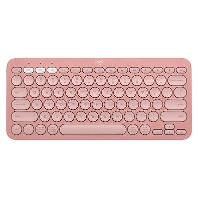 Teclado Sem Fio Logitech, Bluetooth e USB, Pebble Keys 2 K380s, Easy-Switch e Pilha Inclusa, Rosa - 920-011791