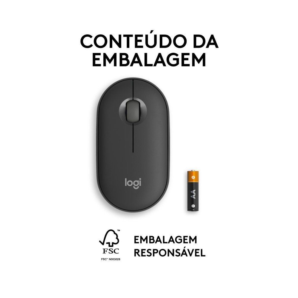 Mouse Sem Fio ( Balão.info) Pebble 2 M350s, Bluetooth, Pilha Inclusa, com Clique Silencioso, Grafite - 910-( Balão.info - foto 9