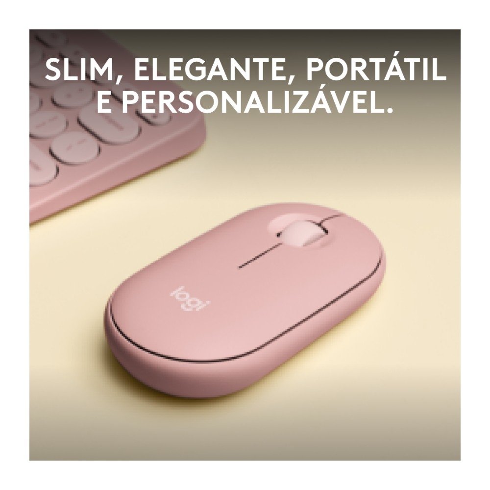 Mouse Sem Fio ( Balão.info) Pebble 2 M350s, USB Logi Bolt ou Bluetooth e Pilha Inclusa, com Clique Silencioso, Rosa- 910-( Balão.info - foto 2