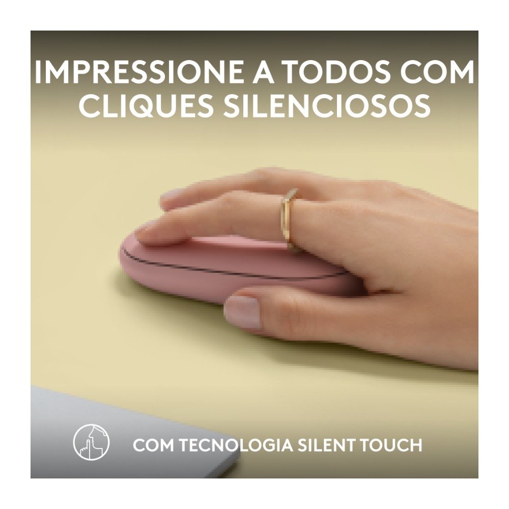 Mouse Sem Fio ( Balão.info) Pebble 2 M350s, USB Logi Bolt ou Bluetooth e Pilha Inclusa, com Clique Silencioso, Rosa- 910-( Balão.info - foto 5