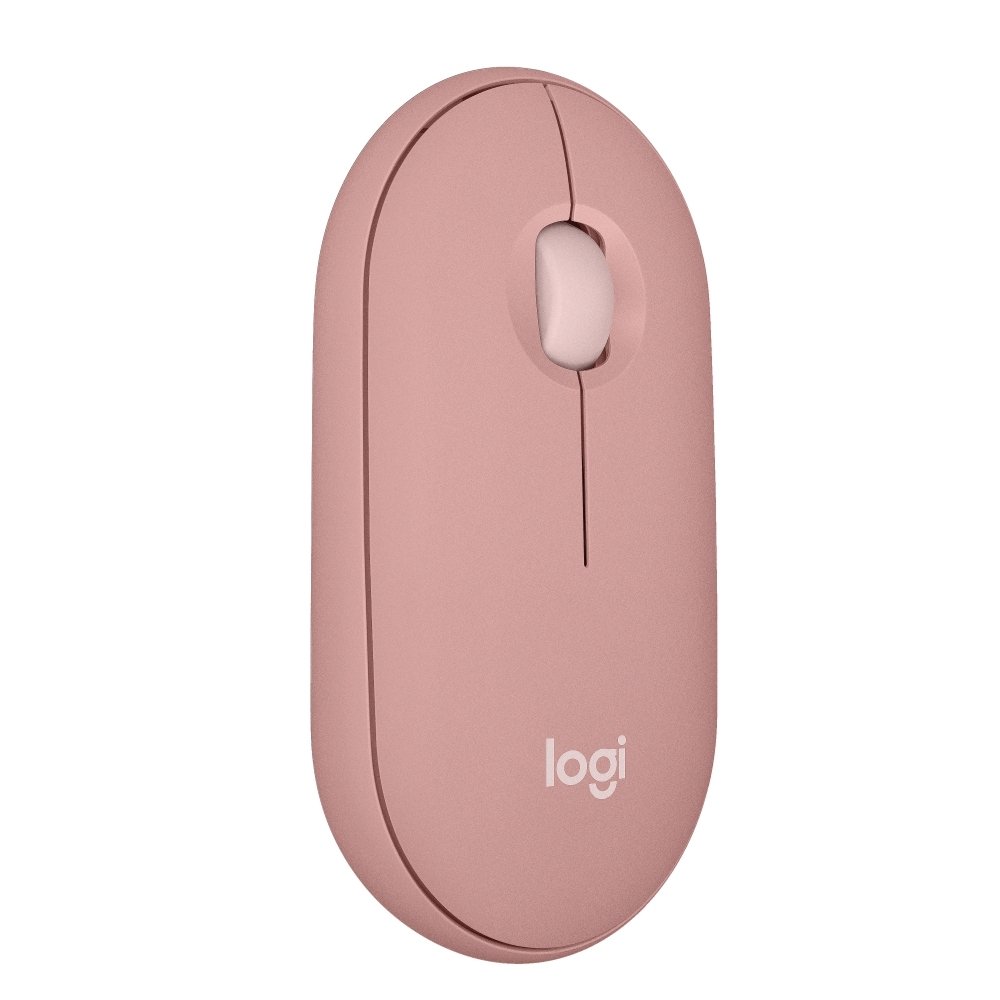 Mouse Sem Fio Logitech Pebble 2 M350s, USB Logi Bolt ou Bluetooth e Pilha Inclusa, com Clique Silencioso, Rosa- 910-007048