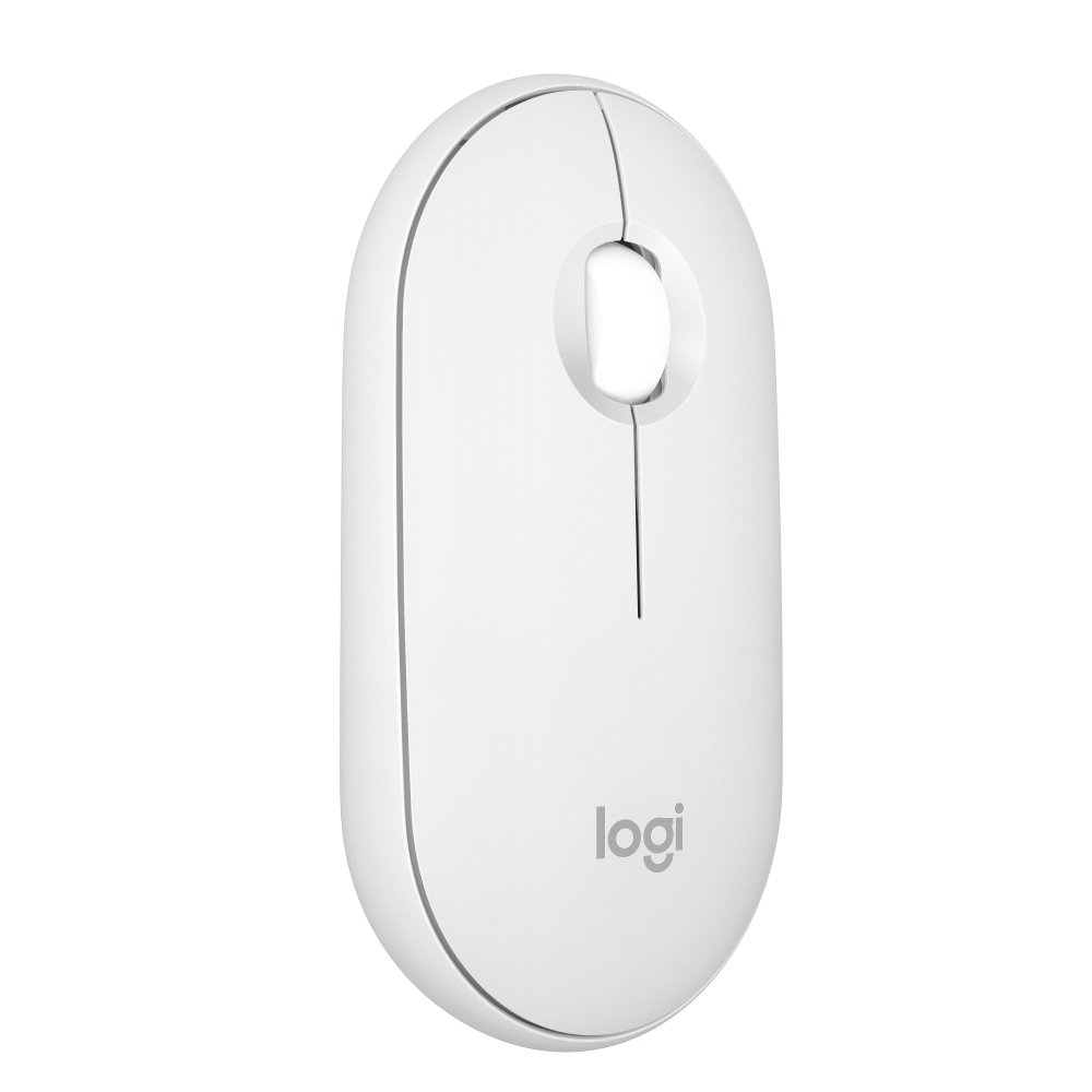 Mouse Sem Fio Logitech Pebble 2 M350s, USB Logi Bolt ou Bluetooth e Pilha Inclusa, com Clique Silencioso, Branco - 910-007047
