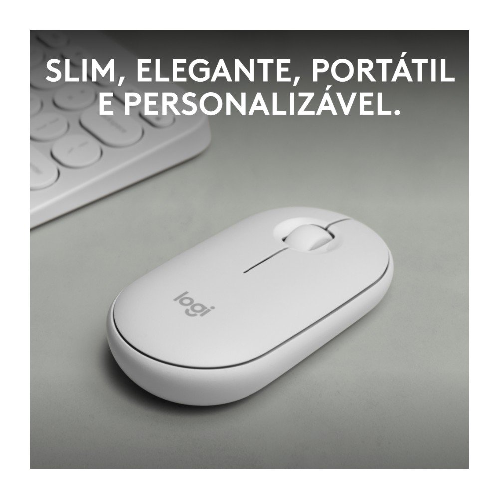 Mouse Sem Fio ( Balão.info) Pebble 2 M350s, USB Logi Bolt ou Bluetooth e Pilha Inclusa, com Clique Silencioso, Branco - 910-( Balão.info - foto 2
