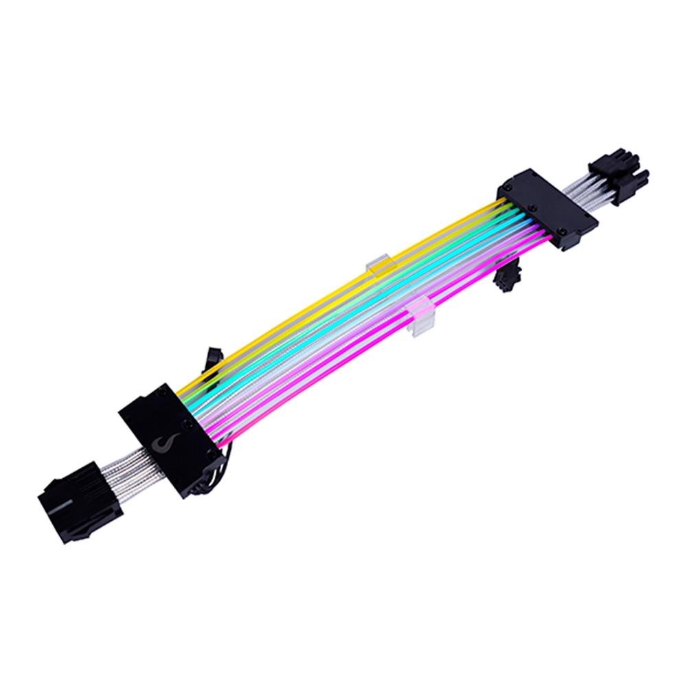Cabo Extensor de Fonte Sleeved Rise Mode Aura, 6+2p PCIe GPU, ARGB, Preto - RM-SLV-01-FB-ARGB