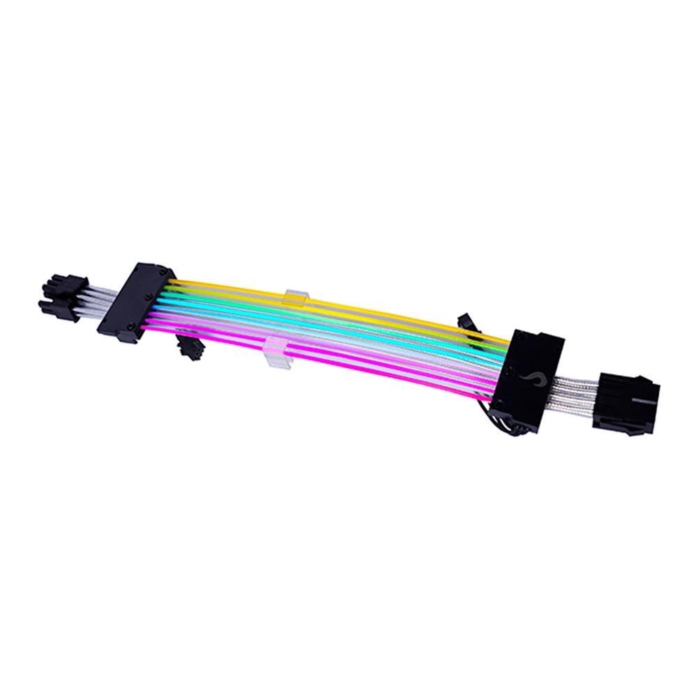 Imagem 3 de 4 do produto Cabo Extensor de Fonte Sleeved Rise Mode Aura, 6+2p PCIe GPU, ARGB, Preto - RM-SLV-01-FB-ARGB