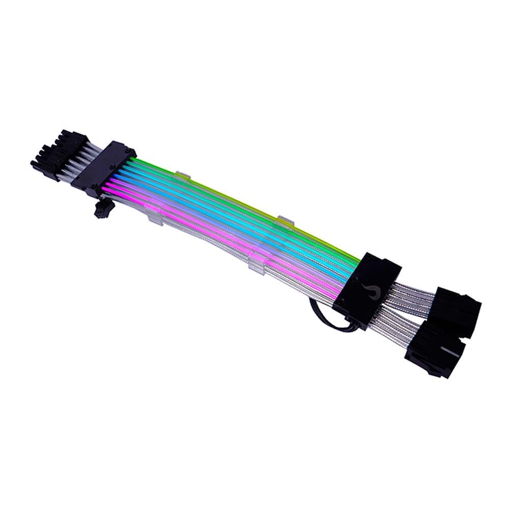 Cabo Extensor de Fonte Sleeved Rise Mode Aura, 2x 6+2p PCIe GPU, ARGB, Preto - RM-SLV-02-FB-ARGB - view 2