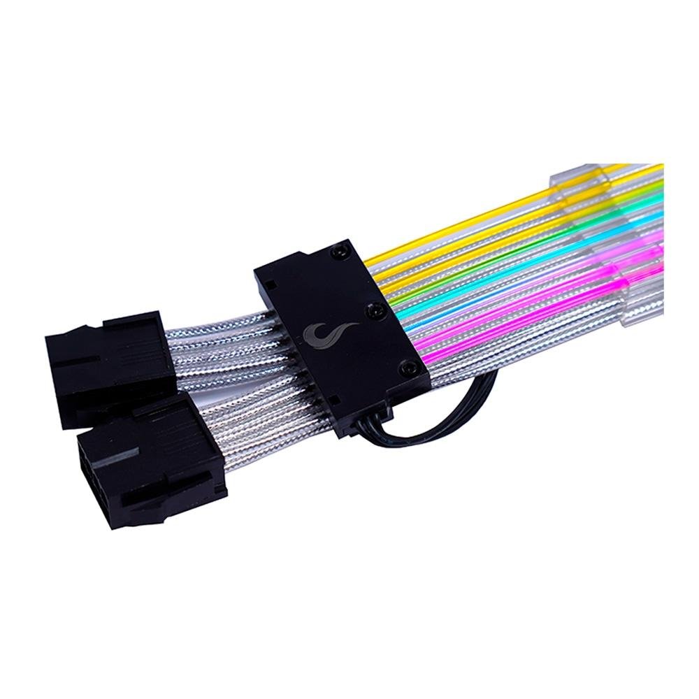 Cabo Extensor de Fonte Sleeved Rise Mode Aura, 2x 6+2p PCIe GPU, ARGB, Preto - RM-SLV-02-FB-ARGB - view 3