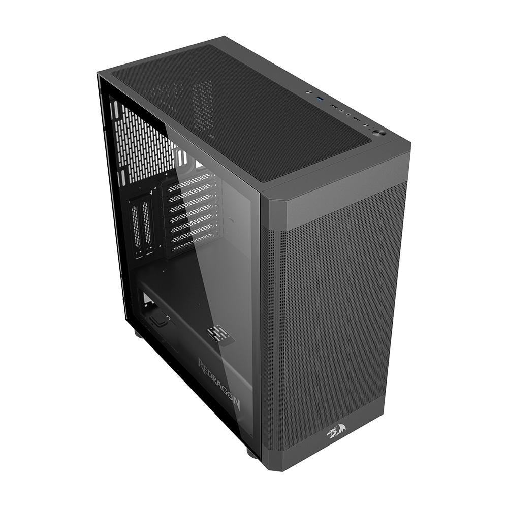 Imagem 2 de 5 do produto Gabinete Gamer Redragon Aeroglass, Mid Tower, E-ATX, Lateral em Vidro Temperado, Preto - CA-602B