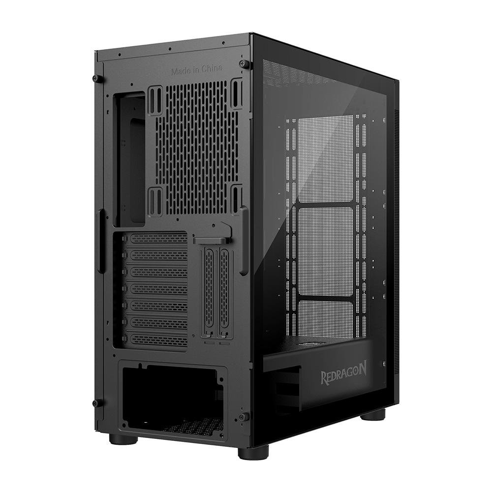 Imagem 5 de 5 do produto Gabinete Gamer Redragon Aeroglass, Mid Tower, E-ATX, Lateral em Vidro Temperado, Preto - CA-602B