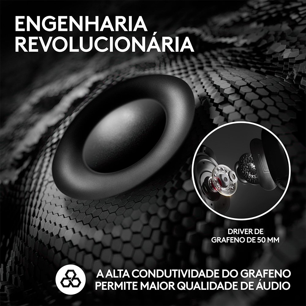 Imagem 4 de 9 do produto Headset Gamer Sem Fio Logitech G Pro X 2 Lightspeed, Driver 50mm, Bluetooth, USB e 3.5mm, para PC, Playstation e Switch, Preto - 981-001262