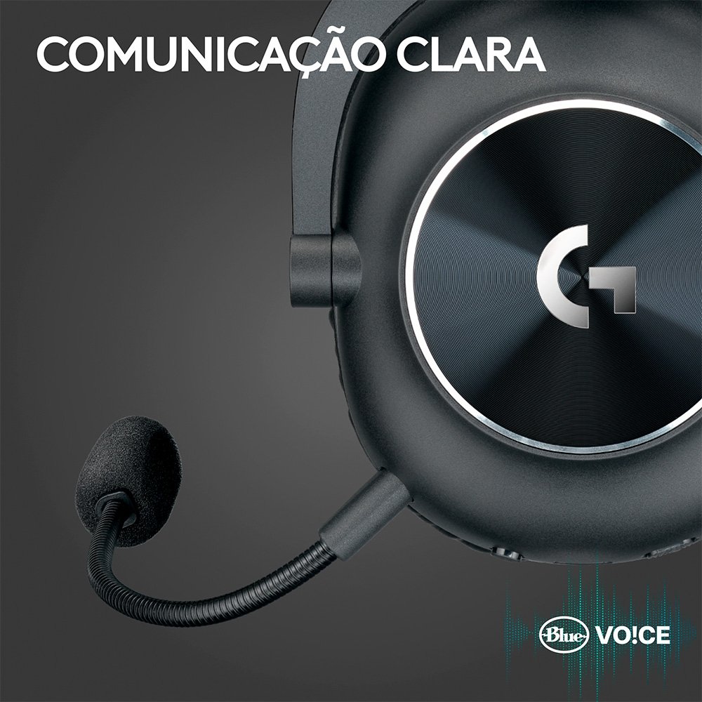 Imagem 7 de 9 do produto Headset Gamer Sem Fio Logitech G Pro X 2 Lightspeed, Driver 50mm, Bluetooth, USB e 3.5mm, para PC, Playstation e Switch, Preto - 981-001262