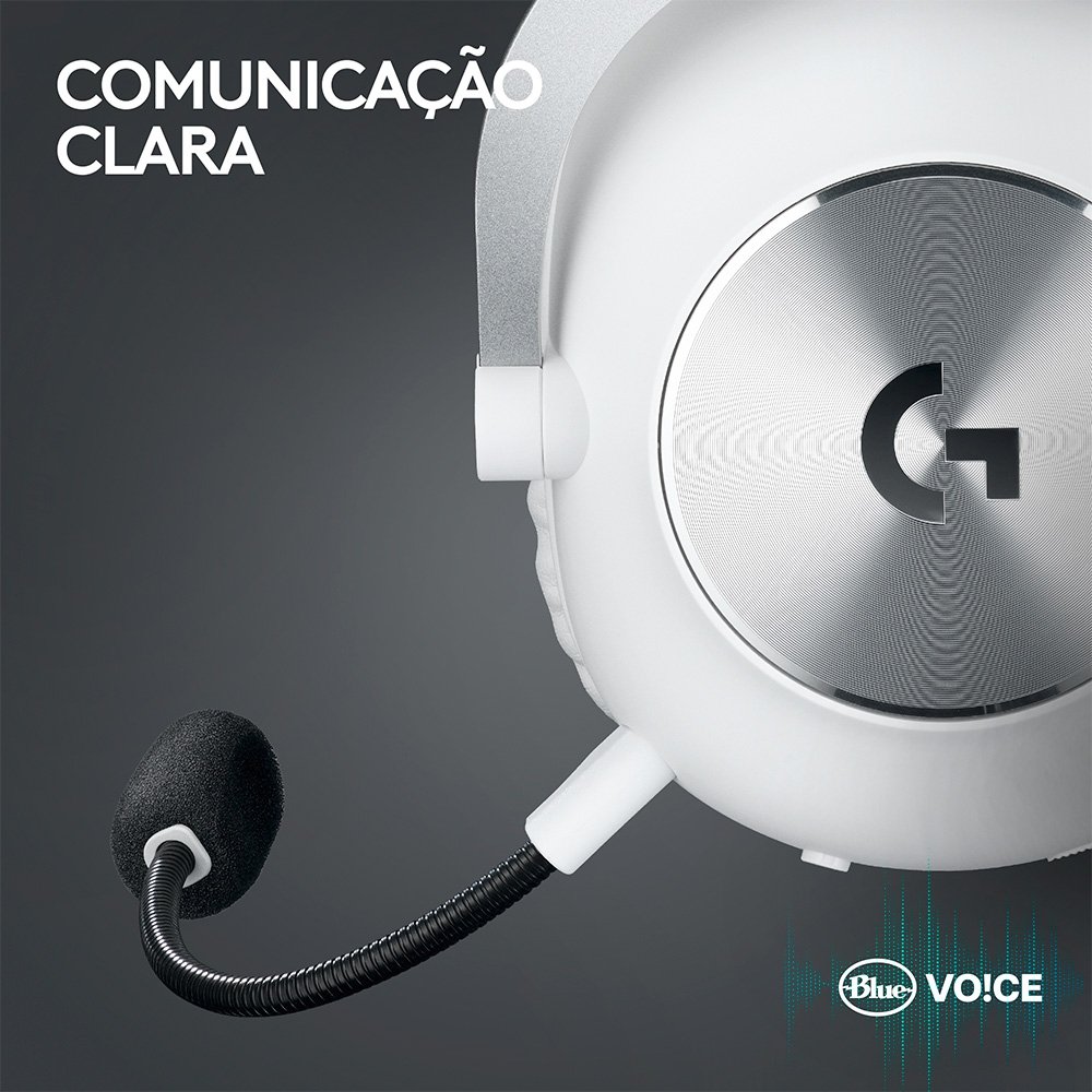Headset Gamer Sem Fio Logitech G Pro X 2 Lightspeed, Driver 50mm, Bluetooth, USB e 3.5mm, para PC, Playstation e Switch, Branco - 981-001268