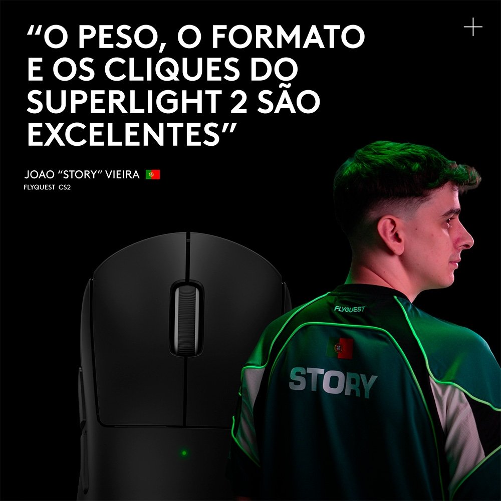 Mouse Gamer Sem Fio Logitech G Pro X Superlight 2 com Lightspeed, 32000 DPI, Sensor Hero 2, com Bateria Recarregável, Preto - 910-006629 - view 7