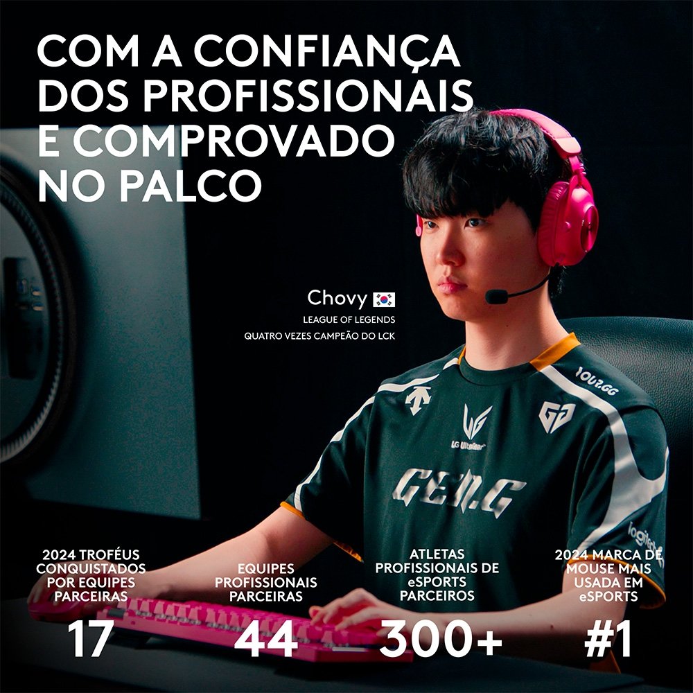 Mouse Gamer Sem Fio Logitech G Pro X Superlight 2 com Lightspeed, 32000 DPI, Sensor Hero 2, com Bateria Recarregável, Preto - 910-006629 - view 8