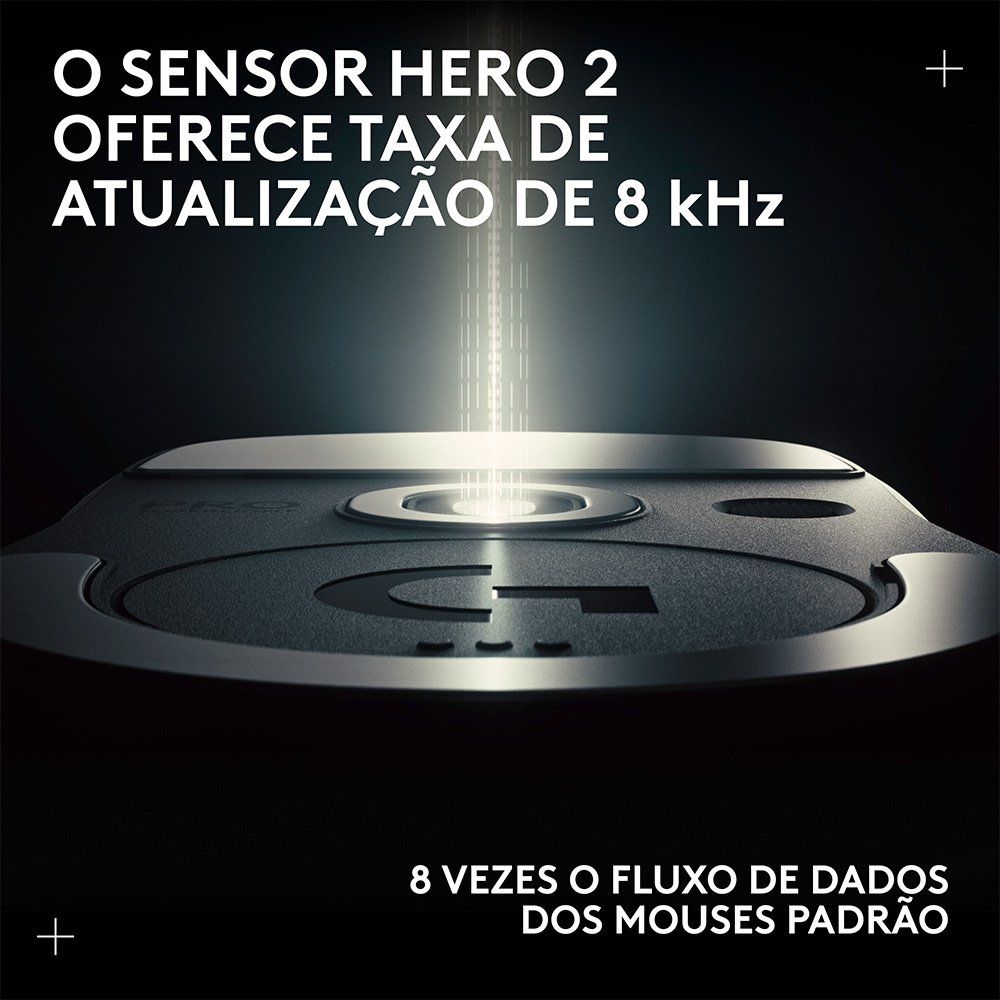Mouse Gamer Sem Fio Logitech G Pro X Superlight 2 com Lightspeed, 32000 DPI, Sensor Hero 2, com Bateria Recarregável, Preto - 910-006629 - view 10