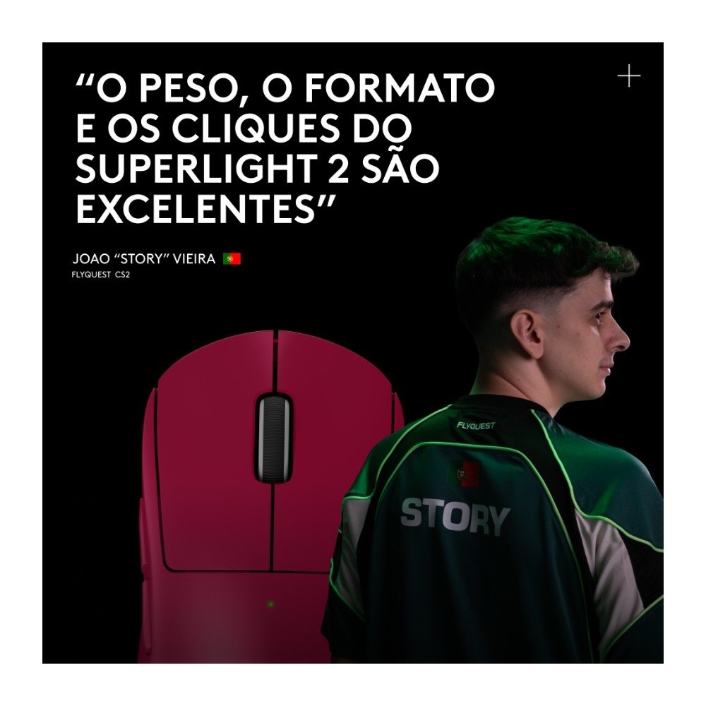 Mouse Gamer Sem Fio Logitech G Pro X SUPERLIGHT 2 com Lightspeed, Sensor HERO 2 com 32K DPI e Bateria Recarregável, Rosa Magenta - 910-006796 - view 7