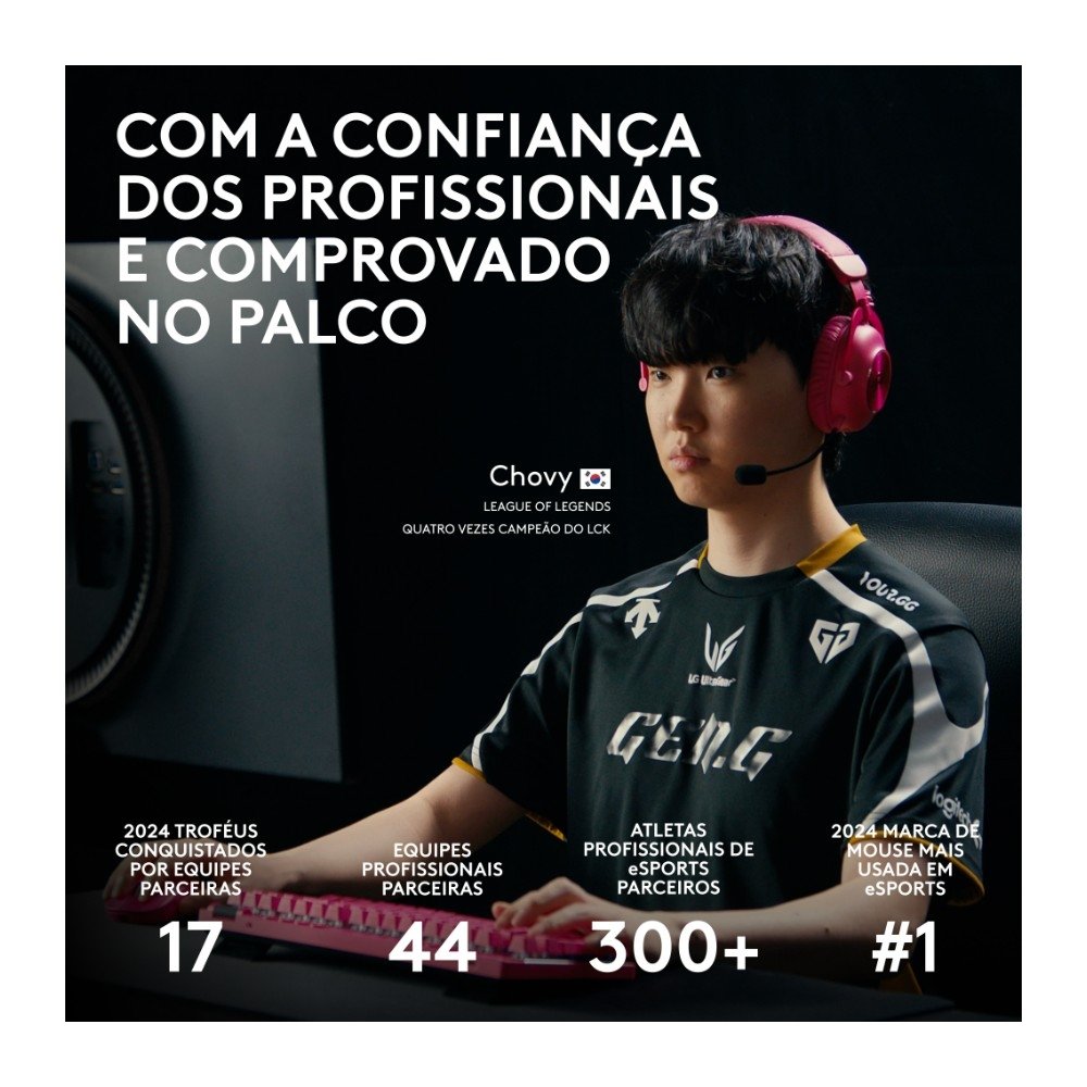 Mouse Gamer Sem Fio Logitech G Pro X SUPERLIGHT 2 com Lightspeed, Sensor HERO 2 com 32K DPI e Bateria Recarregável, Rosa Magenta - 910-006796 - view 8