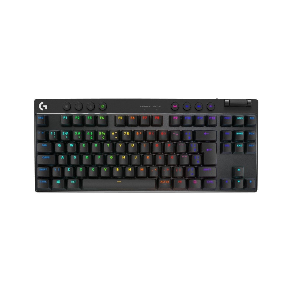 Teclado Gamer Sem Fio Logitech G Pro X com design TKL, Layout US, RGB LIGHTSYNC e Switch Exclusivo GX Brown Tactile, Preto- 920-012127