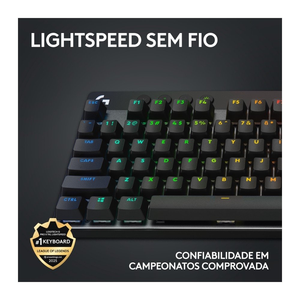 Teclado Gamer Sem Fio ( Balão.info) Pro X com design TKL, Layout US, RGB LIGHTSYNC e Switch Exclusivo GX Brown Tactile, Preto- 920-( Balão.info - foto 3