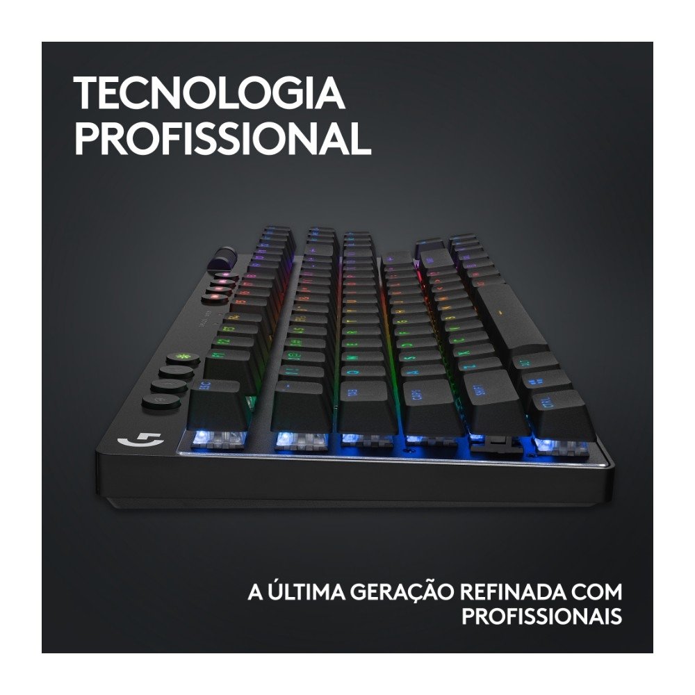 Teclado Gamer Sem Fio ( Balão.info) Pro X com design TKL, Layout US, RGB LIGHTSYNC e Switch Exclusivo GX Brown Tactile, Preto- 920-( Balão.info - foto 8