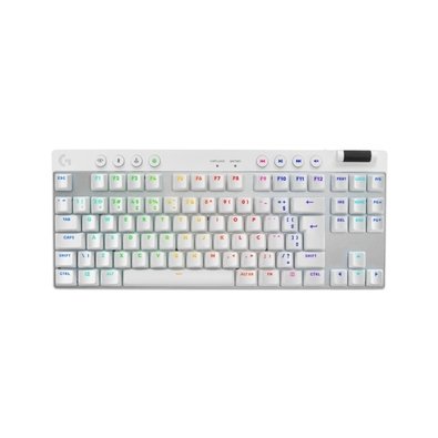 Teclado Gamer Sem Fio Logitech G Pro X com design TKL, Layout US, RGB LIGHTSYNC e Switch Exclusivo GX Brown Tactile, Branco - 920-012143
