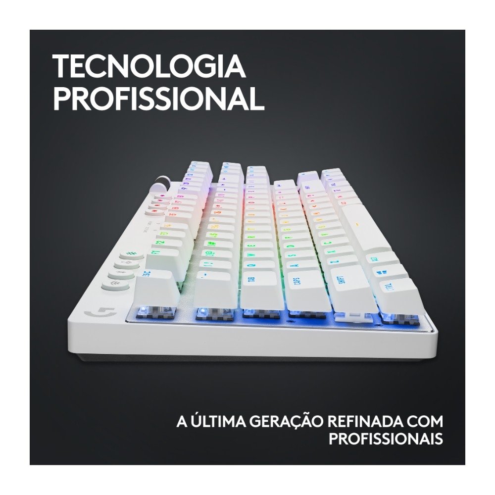 Teclado Gamer Sem Fio ( Balão.info) Pro X com design TKL, Layout US, RGB LIGHTSYNC e Switch Exclusivo GX Brown Tactile, Branco - 920-( Balão.info - foto 8