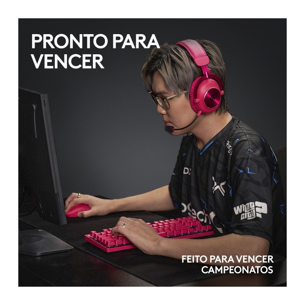 Teclado Gamer Sem Fio ( Balão.info) Pro X com design TKL, Layout US, RGB LIGHTSYNC e Switch Exclusivo GX Brown Tactile, Rosa Magenta- 920-( Balão.info - foto 6