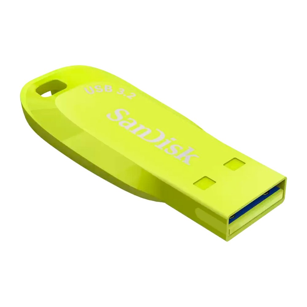Imagem 3 de 3 do produto Pen Drive 128GB SanDisk Ultra Shift, USB 3.2 Flash Drive, Amarelo Fluorescente - SDCZ410-128G-G46EP