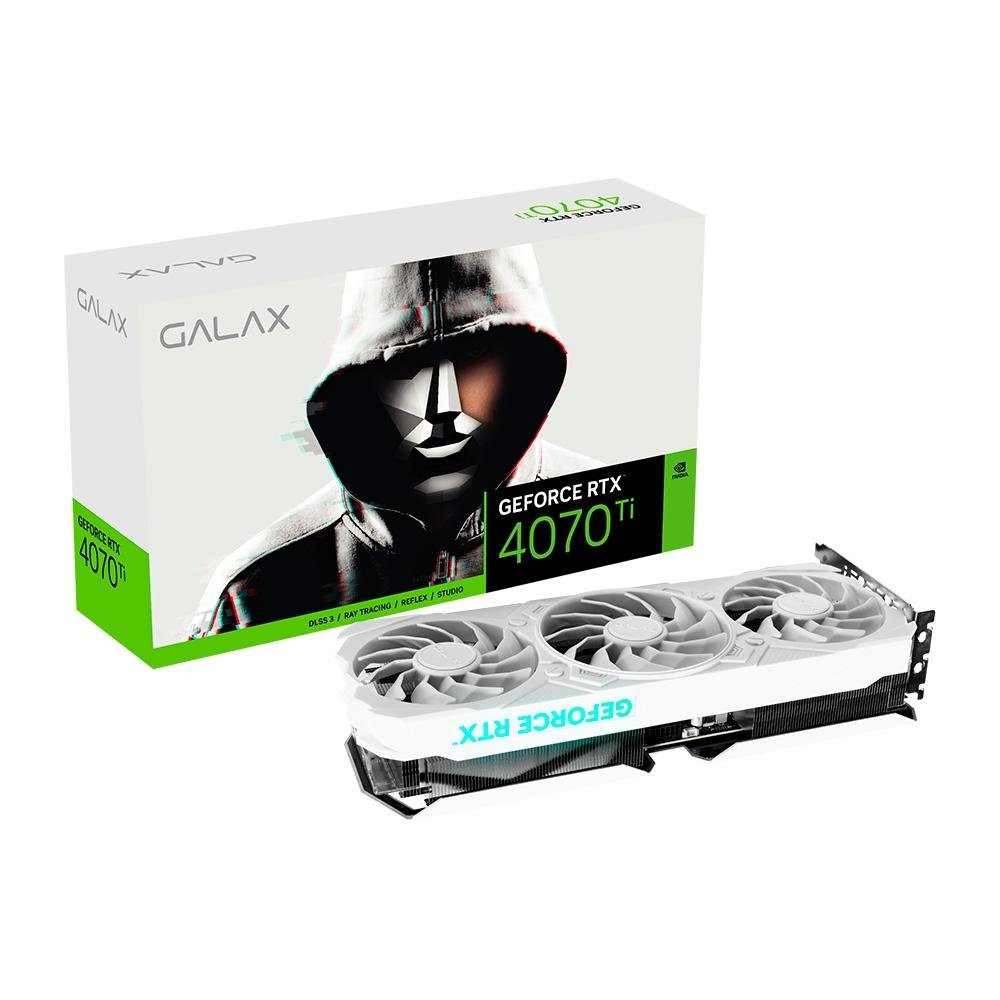 Placa de Vídeo RTX 4070 TI EX Gamer White 1-Click OC GALAX NVIDIA GeForce, 12GB GDDR6X, DLSS, G-Sync, Ray Tracing - 47IOM7MD7BGW