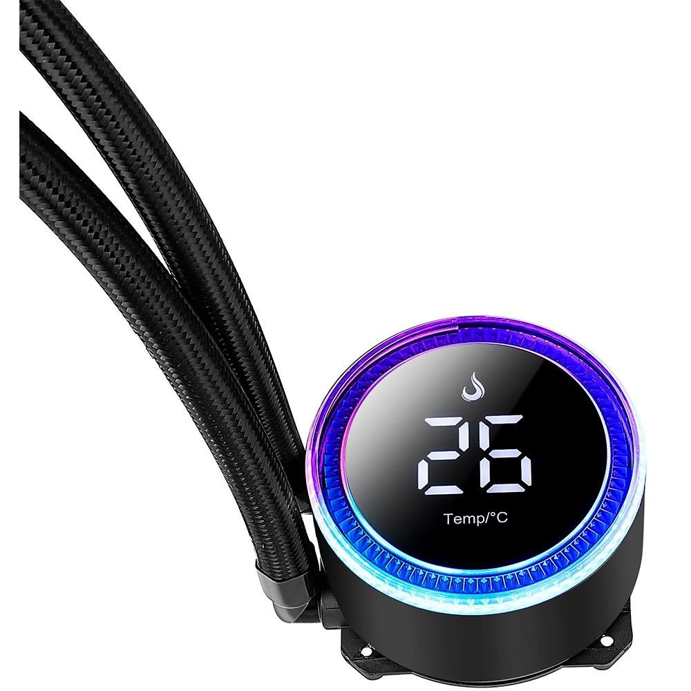 Imagem 5 de 9 do produto Water Cooler Rise Mode Aura Ice Black, ARGB, 120mm, AMD/Intel, Preto - RM-WAIB-04-ARGB