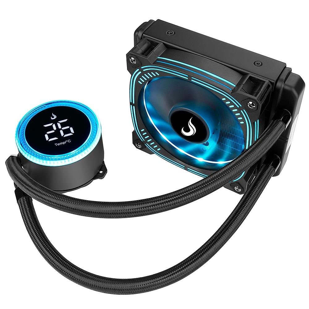 Imagem 3 de 9 do produto Water Cooler Rise Mode Aura Ice Black, ARGB, 120mm, AMD/Intel, Preto - RM-WAIB-04-ARGB