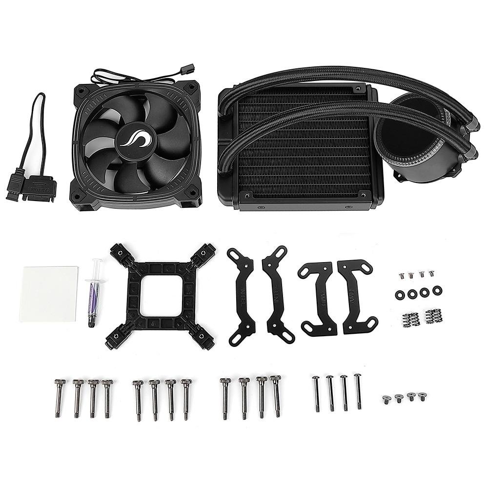 Imagem 9 de 9 do produto Water Cooler Rise Mode Aura Ice Black, ARGB, 120mm, AMD/Intel, Preto - RM-WAIB-04-ARGB