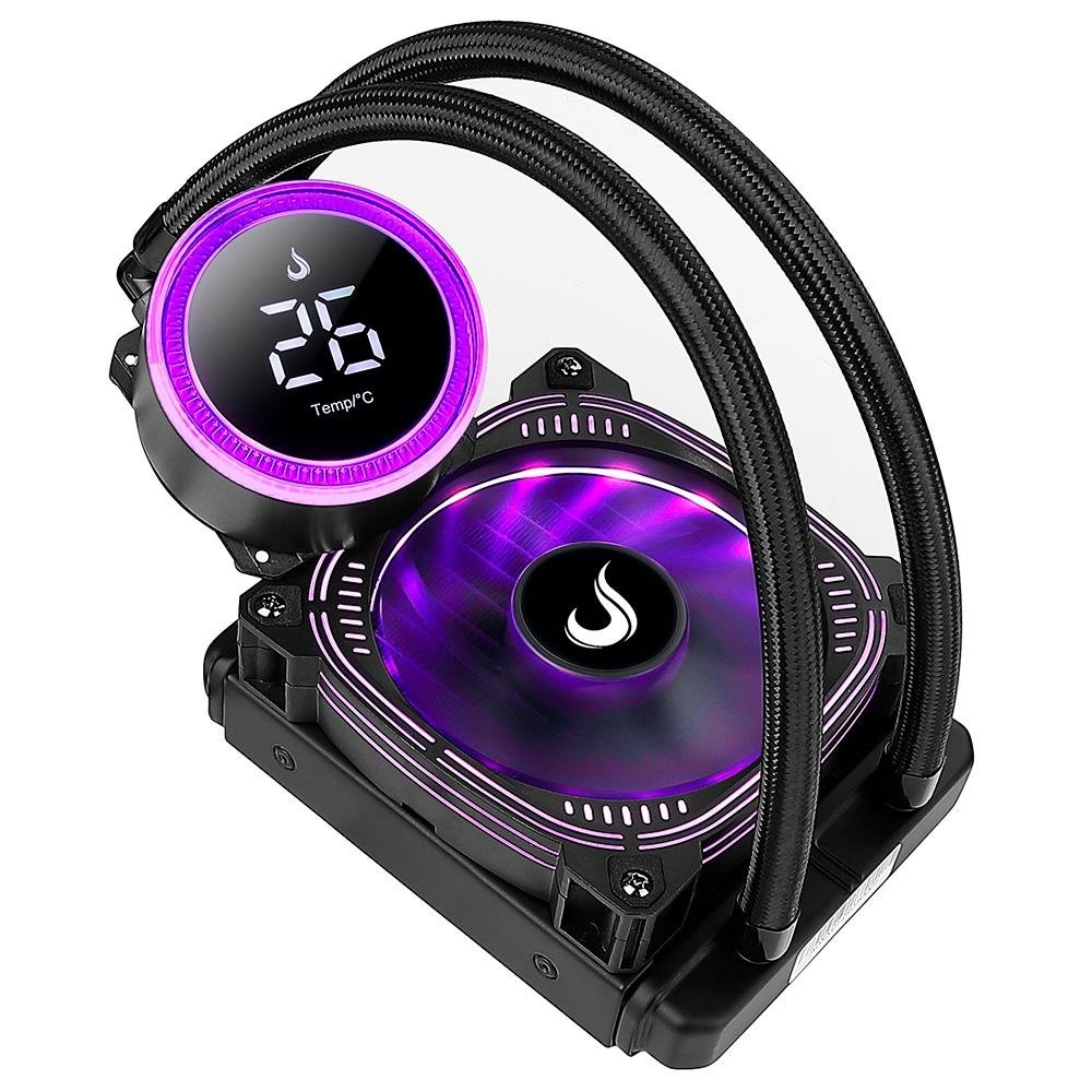 Imagem 4 de 9 do produto Water Cooler Rise Mode Aura Ice Black, ARGB, 120mm, AMD/Intel, Preto - RM-WAIB-04-ARGB
