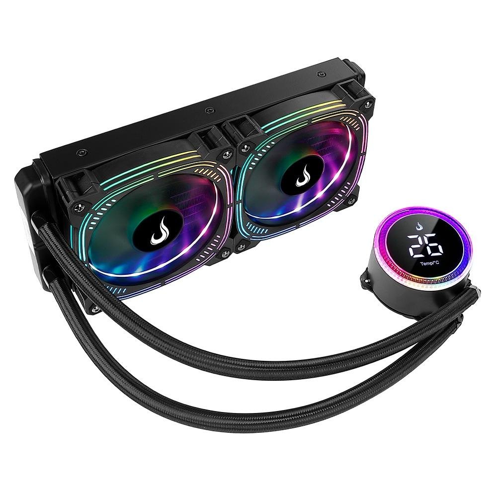 Water Cooler Rise Mode Aura Ice Black, ARGB, 240mm, AMD/Intel, Preto - RM-WAIB-05-ARGB Water Cooler Rise Mode Aura Ice Black, ARGB, 240mm, AMD/Intel, Preto - RM-WAIB-05-ARGB