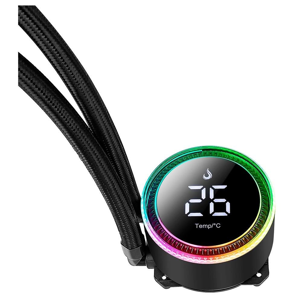 Water Cooler Rise Mode Aura Ice Black, ARGB, 240mm, AMD/Intel, Preto - RM-WAIB-05-ARGB Water Cooler Rise Mode Aura Ice Black, ARGB, 240mm, AMD/Intel, Preto - RM-WAIB-05-ARGB