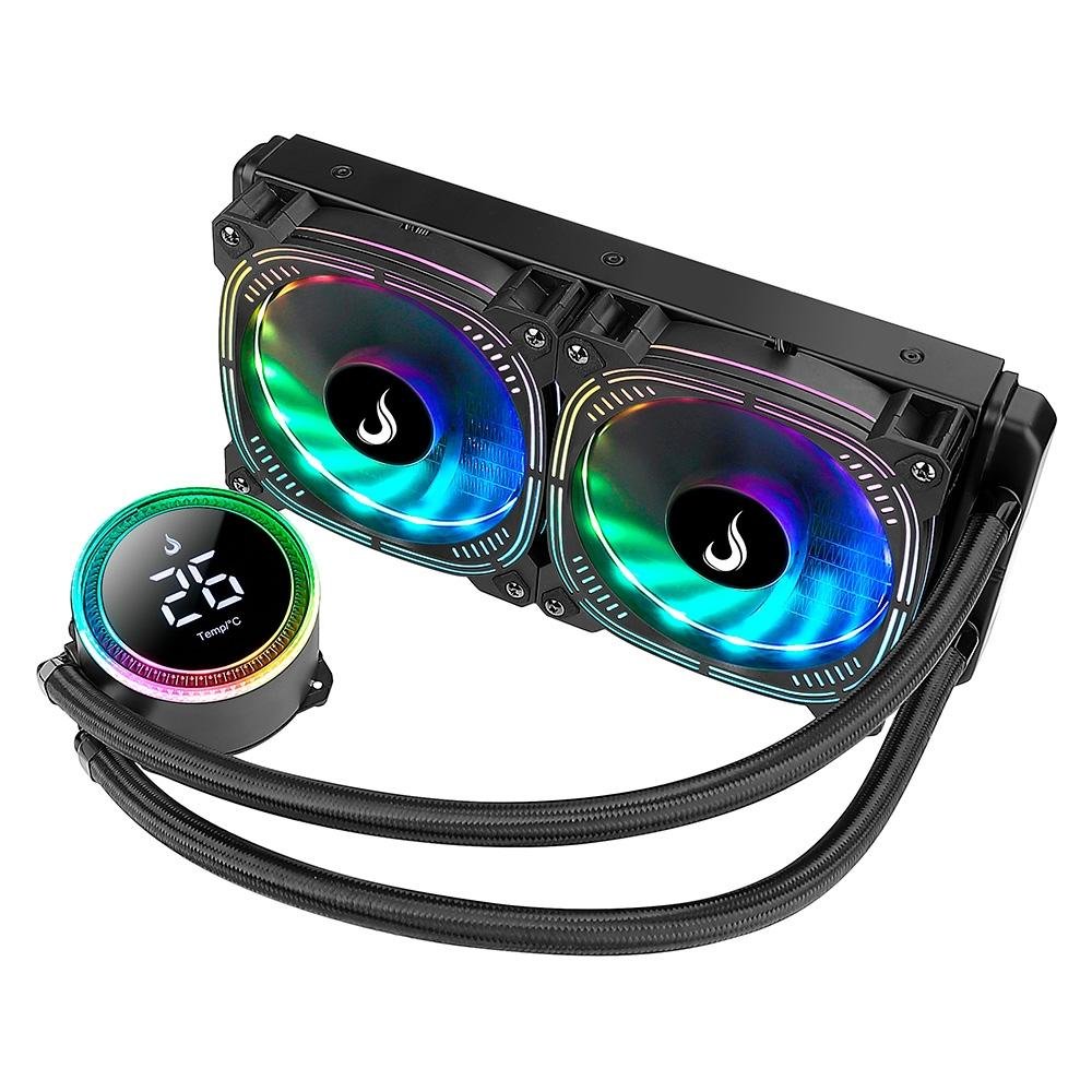 Water Cooler Rise Mode Aura Ice Black, ARGB, 240mm, AMD/Intel, Preto - RM-WAIB-05-ARGB Water Cooler Rise Mode Aura Ice Black, ARGB, 240mm, AMD/Intel, Preto - RM-WAIB-05-ARGB