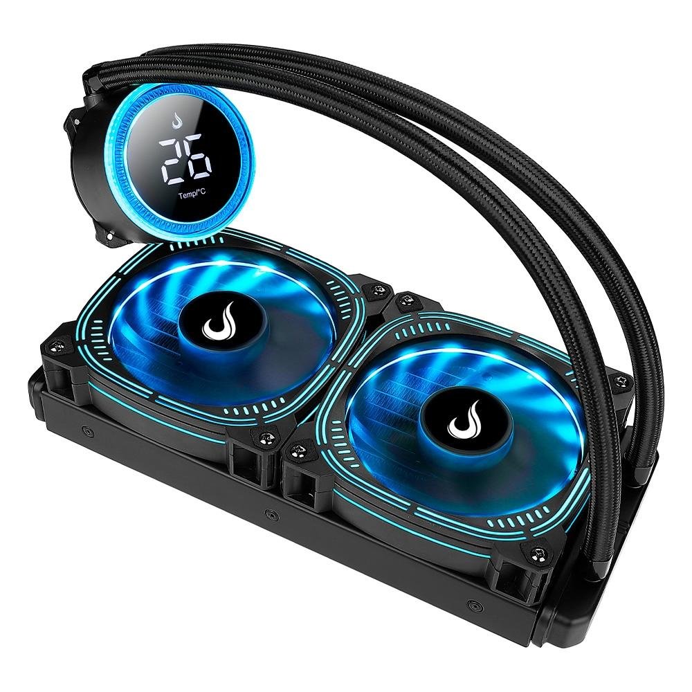 Water Cooler Rise Mode Aura Ice Black, ARGB, 240mm, AMD/Intel, Preto - RM-WAIB-05-ARGB Water Cooler Rise Mode Aura Ice Black, ARGB, 240mm, AMD/Intel, Preto - RM-WAIB-05-ARGB