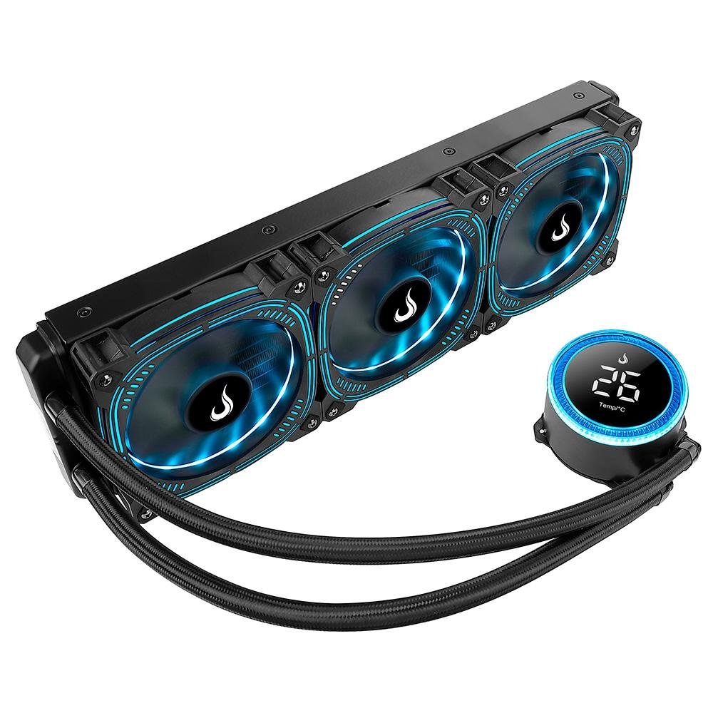 Water Cooler Rise Mode Aura Ice Black, ARGB, 360mm, AMD/Intel, Preto - RM-WAIB-06-ARGB Water Cooler Rise Mode Aura Ice Black, ARGB, 360mm, AMD/Intel, Preto - RM-WAIB-06-ARGB