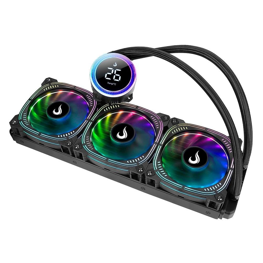 Water Cooler Rise Mode Aura Ice Black, ARGB, 360mm, AMD/Intel, Preto - RM-WAIB-06-ARGB Water Cooler Rise Mode Aura Ice Black, ARGB, 360mm, AMD/Intel, Preto - RM-WAIB-06-ARGB