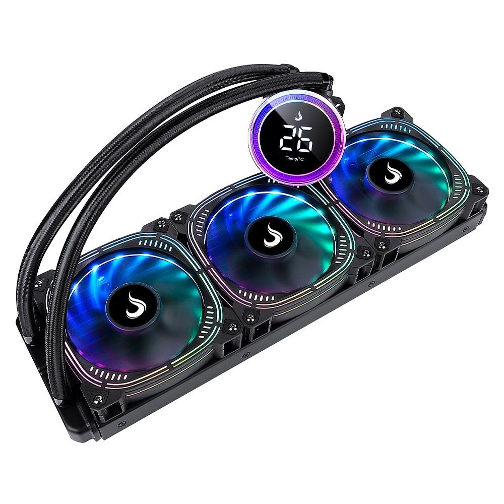 Water Cooler Rise Mode Aura Ice Black, ARGB, 360mm, AMD/Intel, Preto - RM-WAIB-06-ARGB Water Cooler Rise Mode Aura Ice Black, ARGB, 360mm, AMD/Intel, Preto - RM-WAIB-06-ARGB