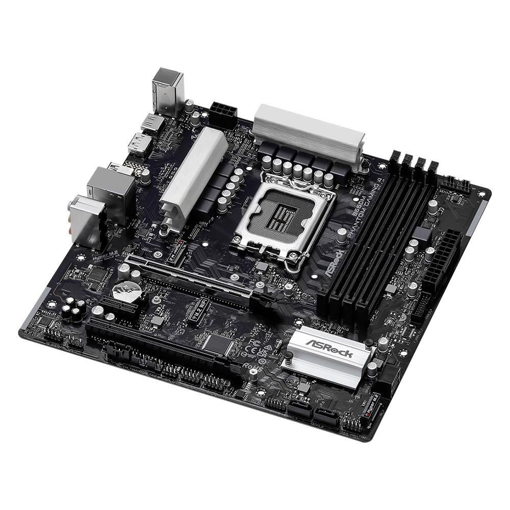 Placa-Mãe ASRock B660M Phantom Gaming 4, Intel, M-ATX, DDR4, Socket, LGA 1700, Preto Placa-Mãe ASRock B660M Phantom Gaming 4, Intel, M-ATX, DDR4, Socket, LGA 1700, Preto