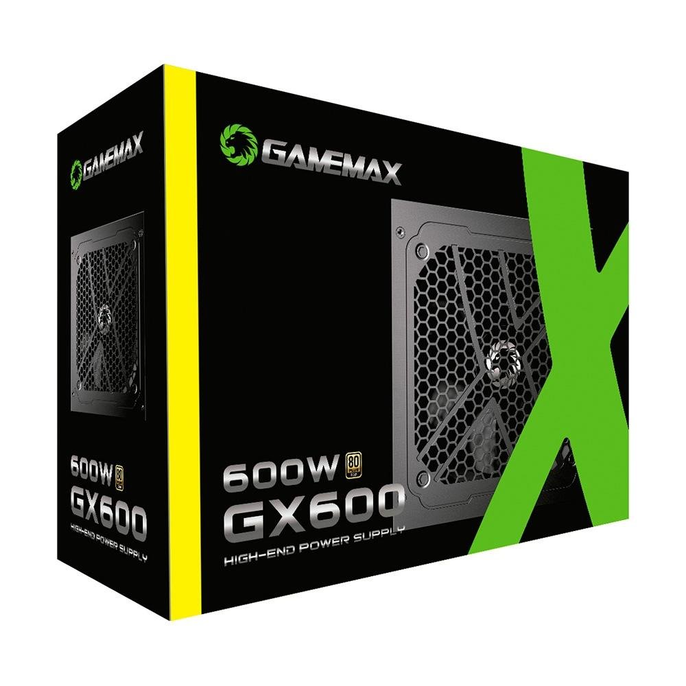 Fonte Gamemax GX600, 600W, 80 Plus Gold, PFC Ativo, Com Cabo, Preto - GX600WBKPSS7710BR Fonte Gamemax GX600, 600W, 80 Plus Gold, PFC Ativo, Com Cabo, Preto - GX600WBKPSS7710BR