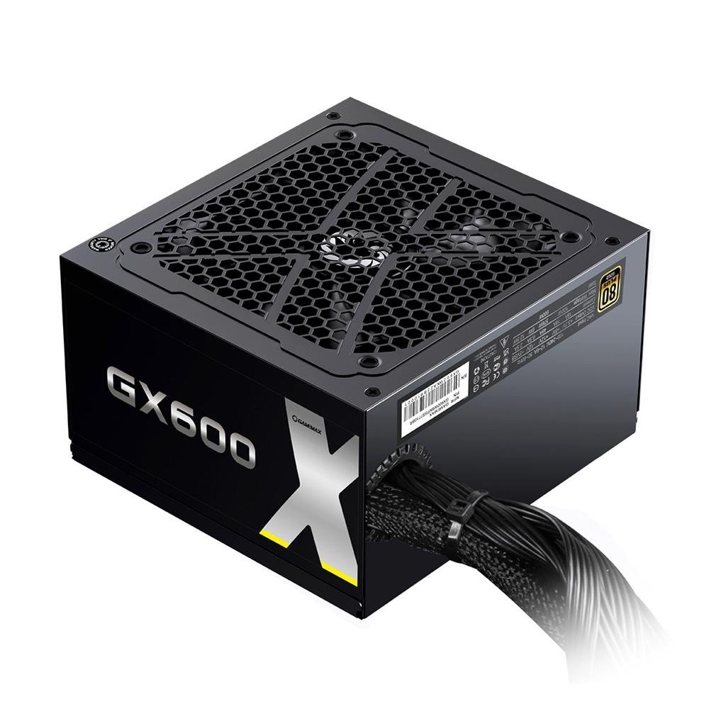 Fonte Gamemax GX600, 600W, 80 Plus Gold, PFC Ativo, Com Cabo, Preto - GX600WBKPSS7710BR Fonte Gamemax GX600, 600W, 80 Plus Gold, PFC Ativo, Com Cabo, Preto - GX600WBKPSS7710BR