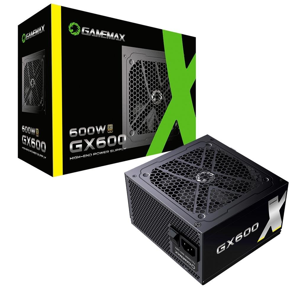 Fonte Gamemax GX600, 600W, 80 Plus Gold, PFC Ativo, Com Cabo, Preto - GX600WBKPSS7710BR Fonte Gamemax GX600, 600W, 80 Plus Gold, PFC Ativo, Com Cabo, Preto - GX600WBKPSS7710BR
