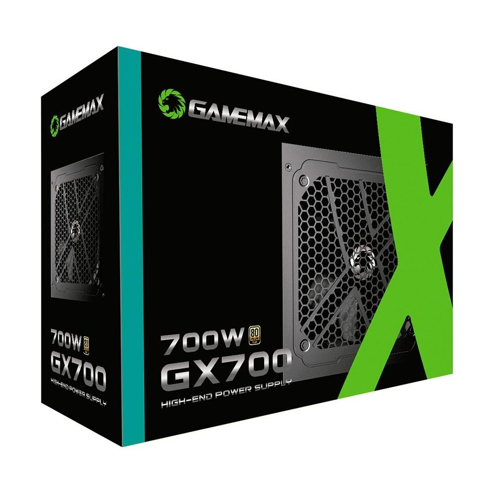 Imagem 6 de 9 do produto Fonte Gamemax GX700, 700W, 80 Plus Gold, PFC Ativo, Com Cabo, Preto - GX700WBKPSS7710BR