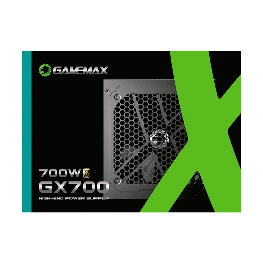 Imagem 8 de 9 do produto Fonte Gamemax GX700, 700W, 80 Plus Gold, PFC Ativo, Com Cabo, Preto - GX700WBKPSS7710BR